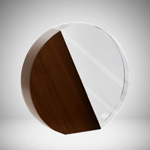 Crystal/Timber Circle-Red/Brown Timber 35mm Thick