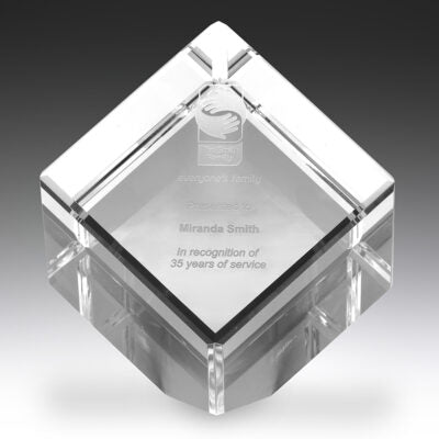 Crystal Cube Paper Weight