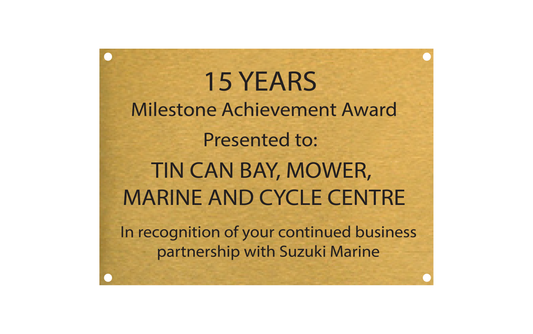 Stainless Steel Plaque Gold 210 x 148mm