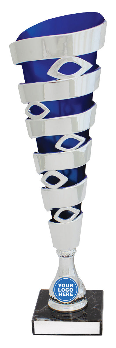 Silver / Blue Mega Spiral Cup