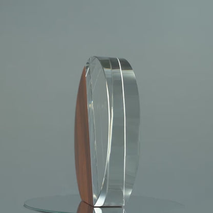 Crystal/Timber Circle-Red/Brown Timber 35mm Thick